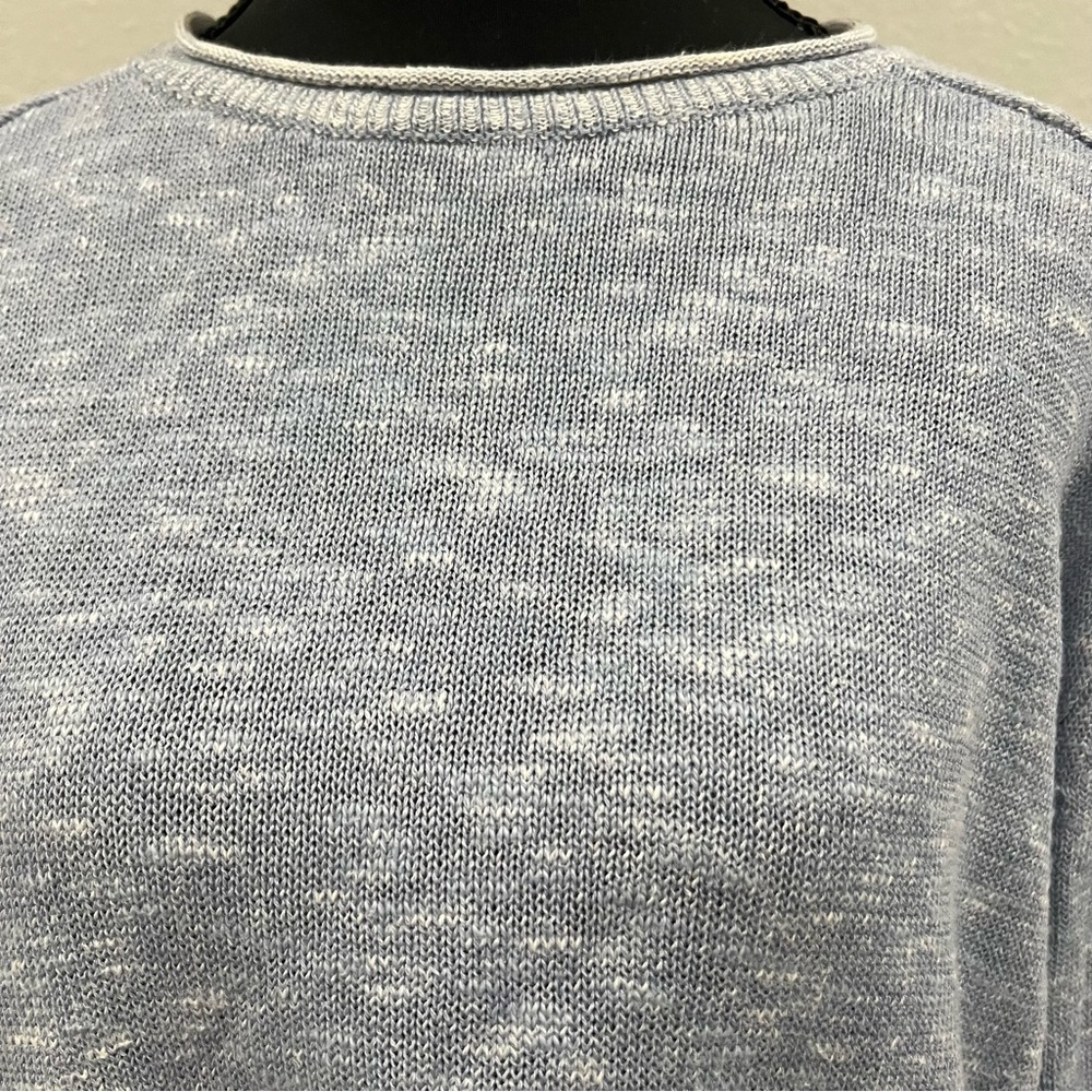 Eileen Fisher Light Blue,Marbled crewneck Linen Sweater Women's Oversized S - Picture 2 of 6
